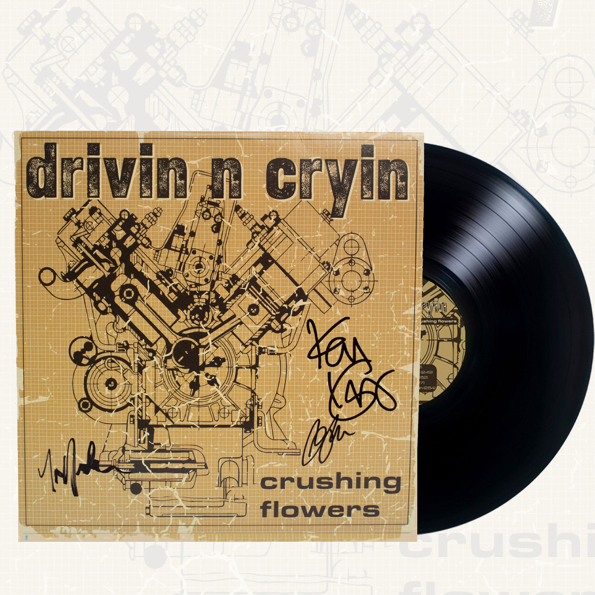 drivin n cryin Crushing Flowers Black LP AUTOGRAPHED