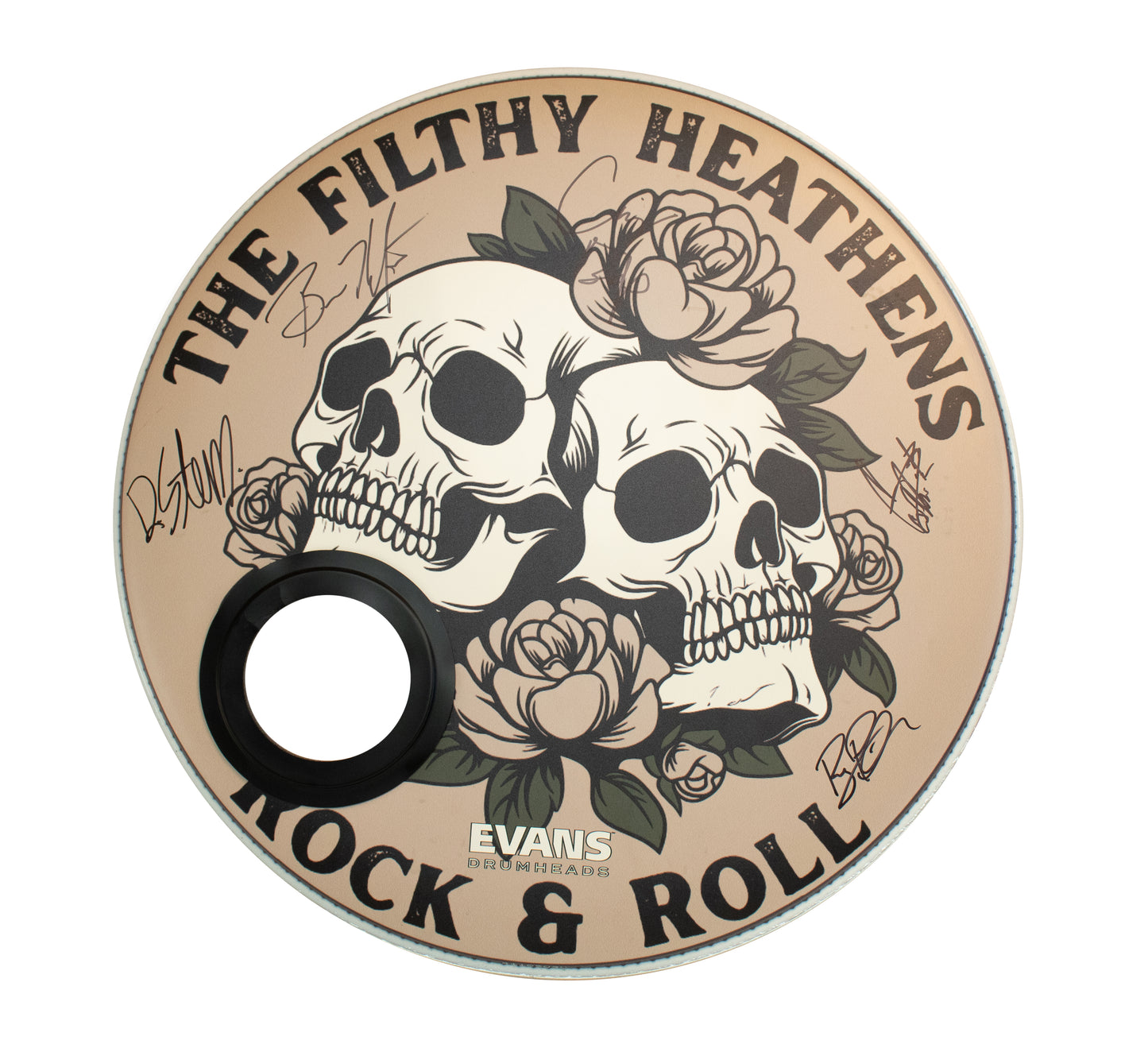 The Filthy Heathens Autographed Bass Drum Head
