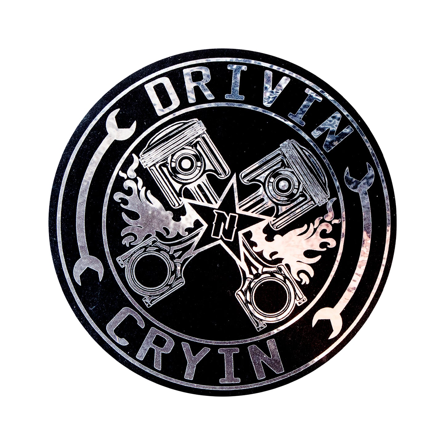 Chrome Piston Sticker