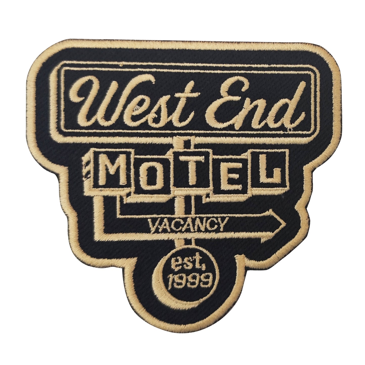 4" WIDE EMBROIDERED IRON-ON BACK DIE CUT PATCH
