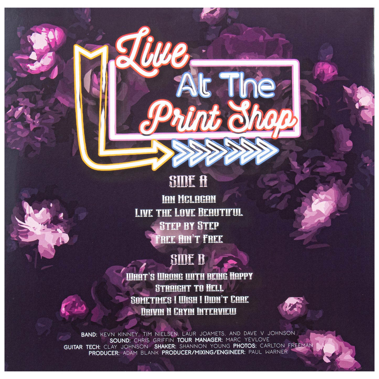 “Live at The Print Shop” Drivin N Cryin vinyl