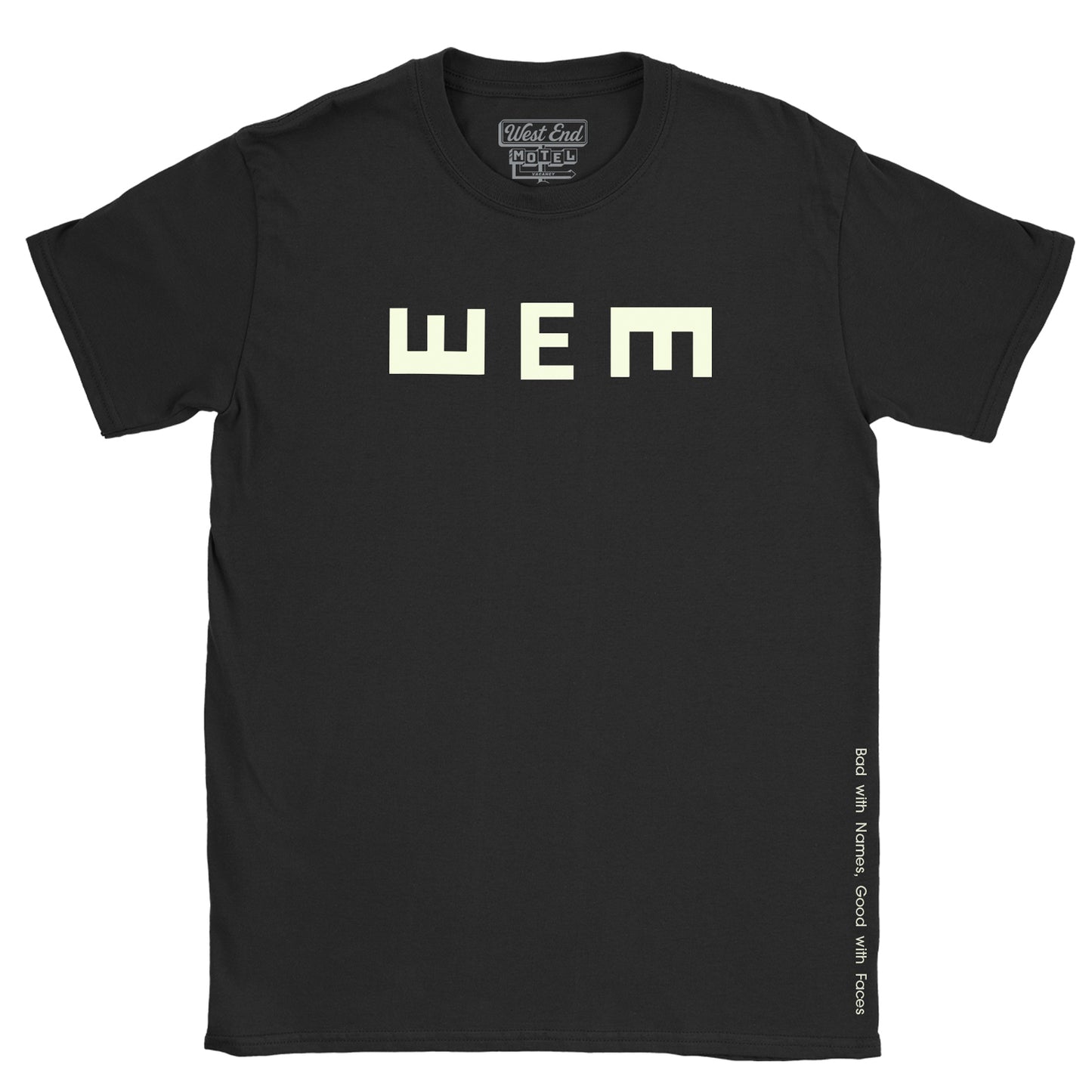 GLOW IN THE DARK West End Motel black tee