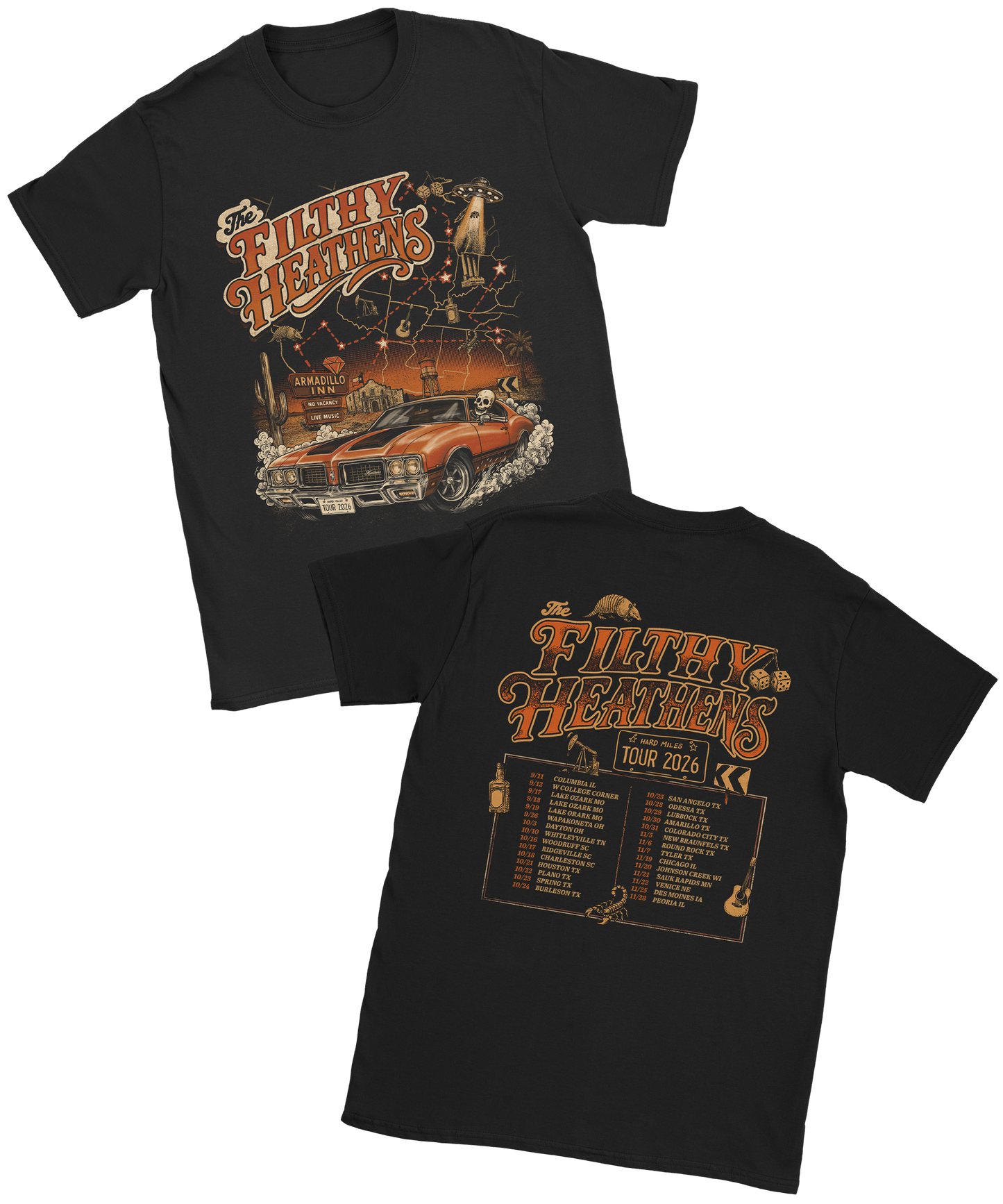 The Filthy Heathens 2026 Tour Shirt