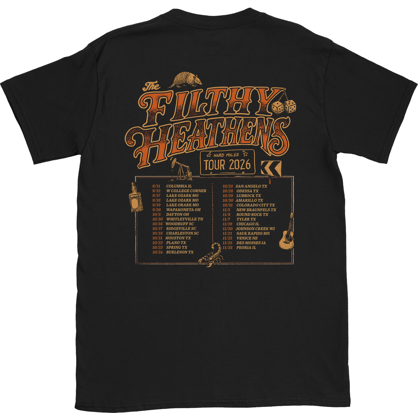 The Filthy Heathens 2026 Tour Shirt