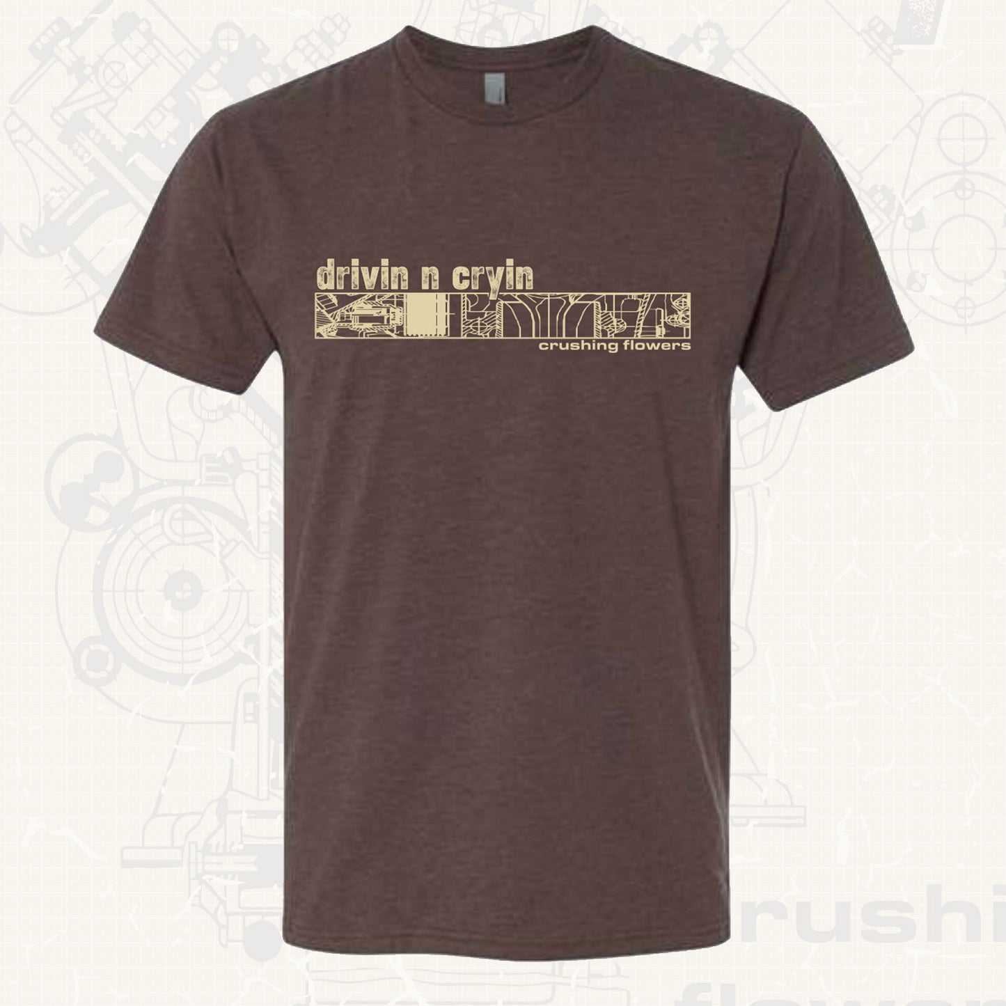 drivin n cryin Crushing Flowers brown heather tee