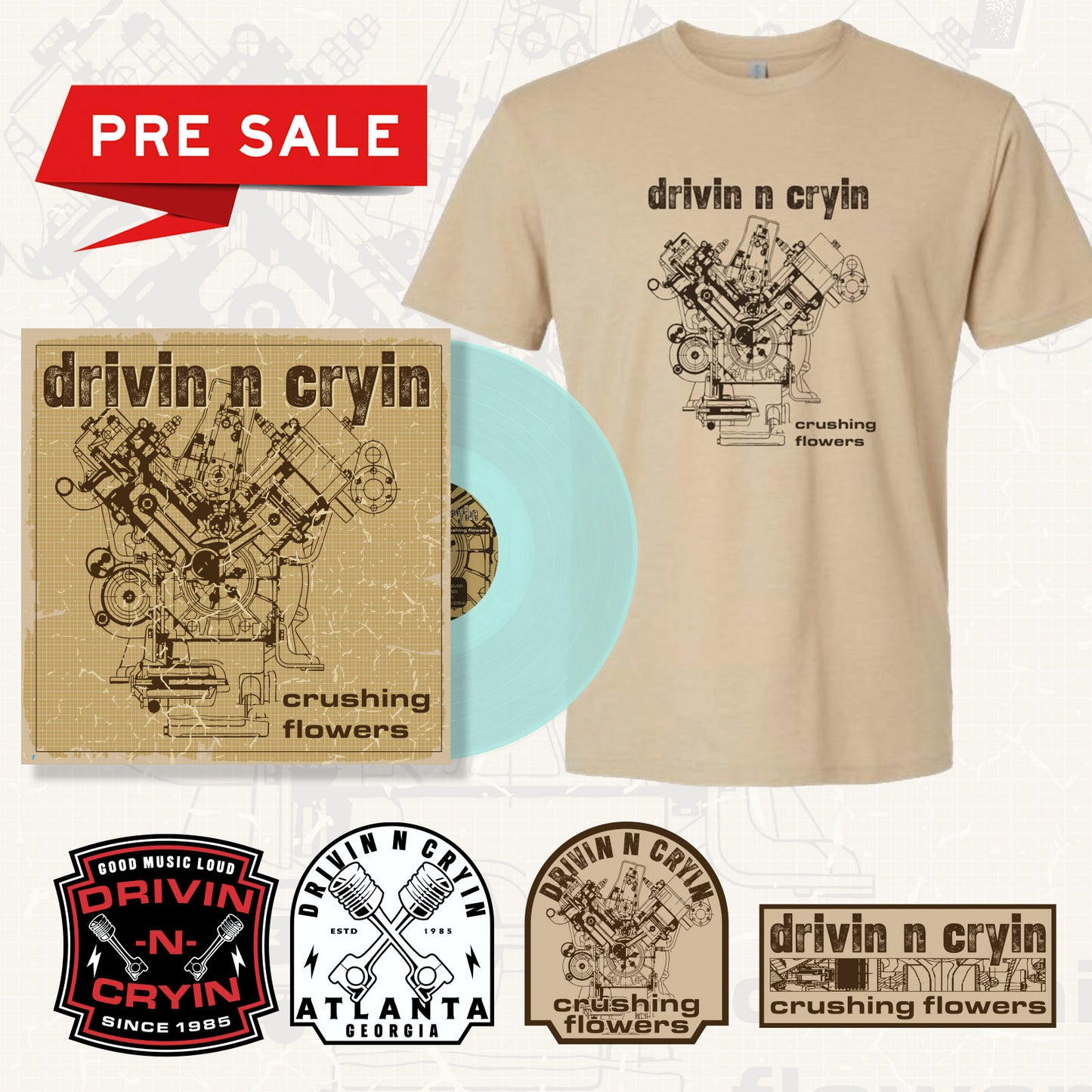 drivin n cryin Crushing Flowers LP Bundle Translucent Sea Glass