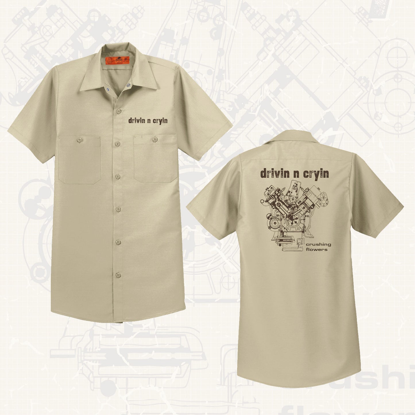 drivin n cryin Crushing Flowers Work Shirt