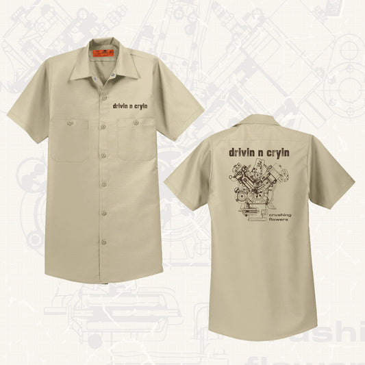 drivin n cryin Crushing Flowers Work Shirt