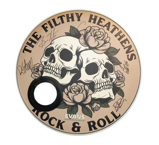 The Filthy Heathens Autographed Bass Drum Head
