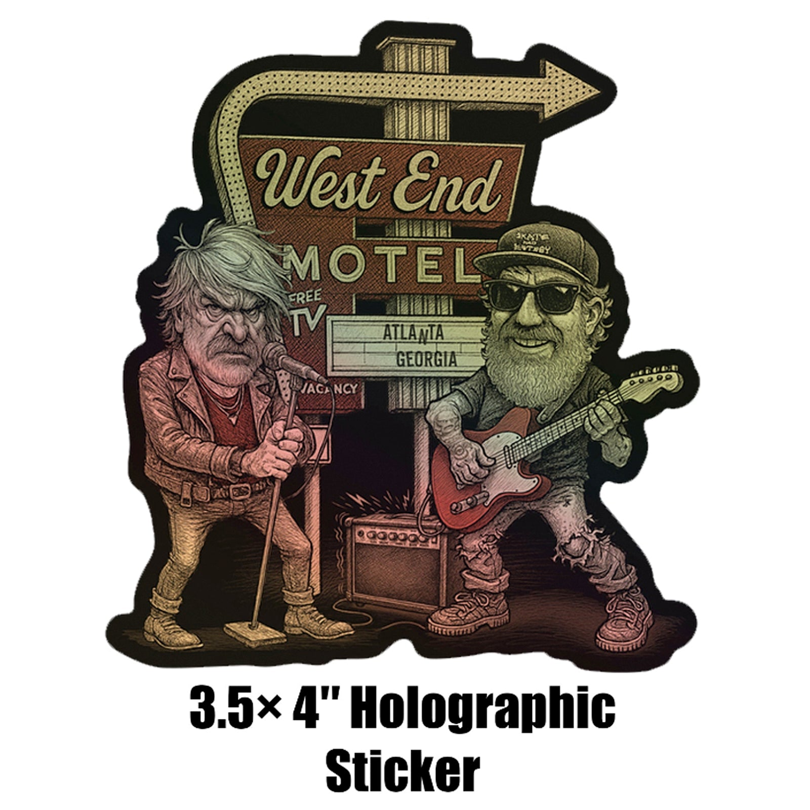 West End Motel Tee Holographic Sticker – Merch Mountain