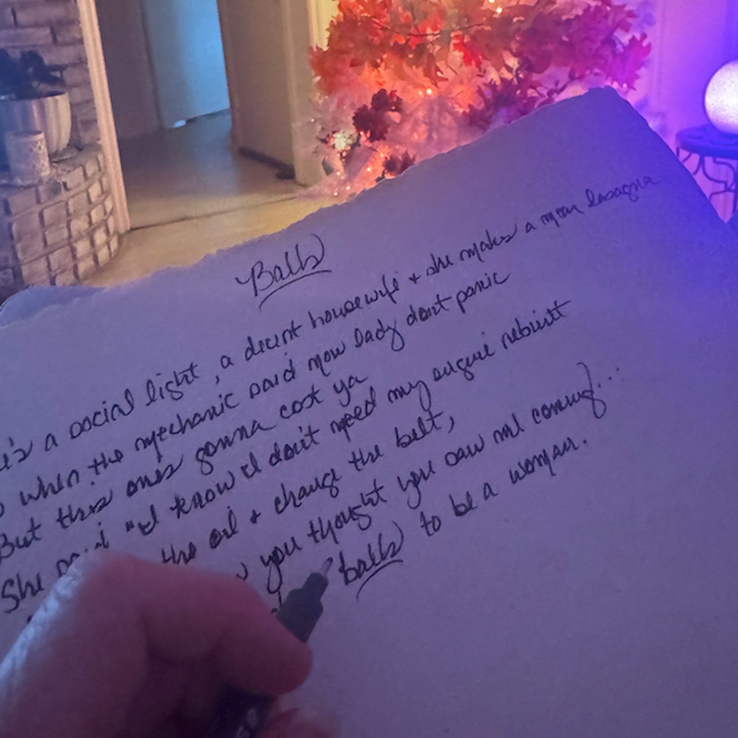 Hand Written Lyric Sheet with Limited Edition Orange LP