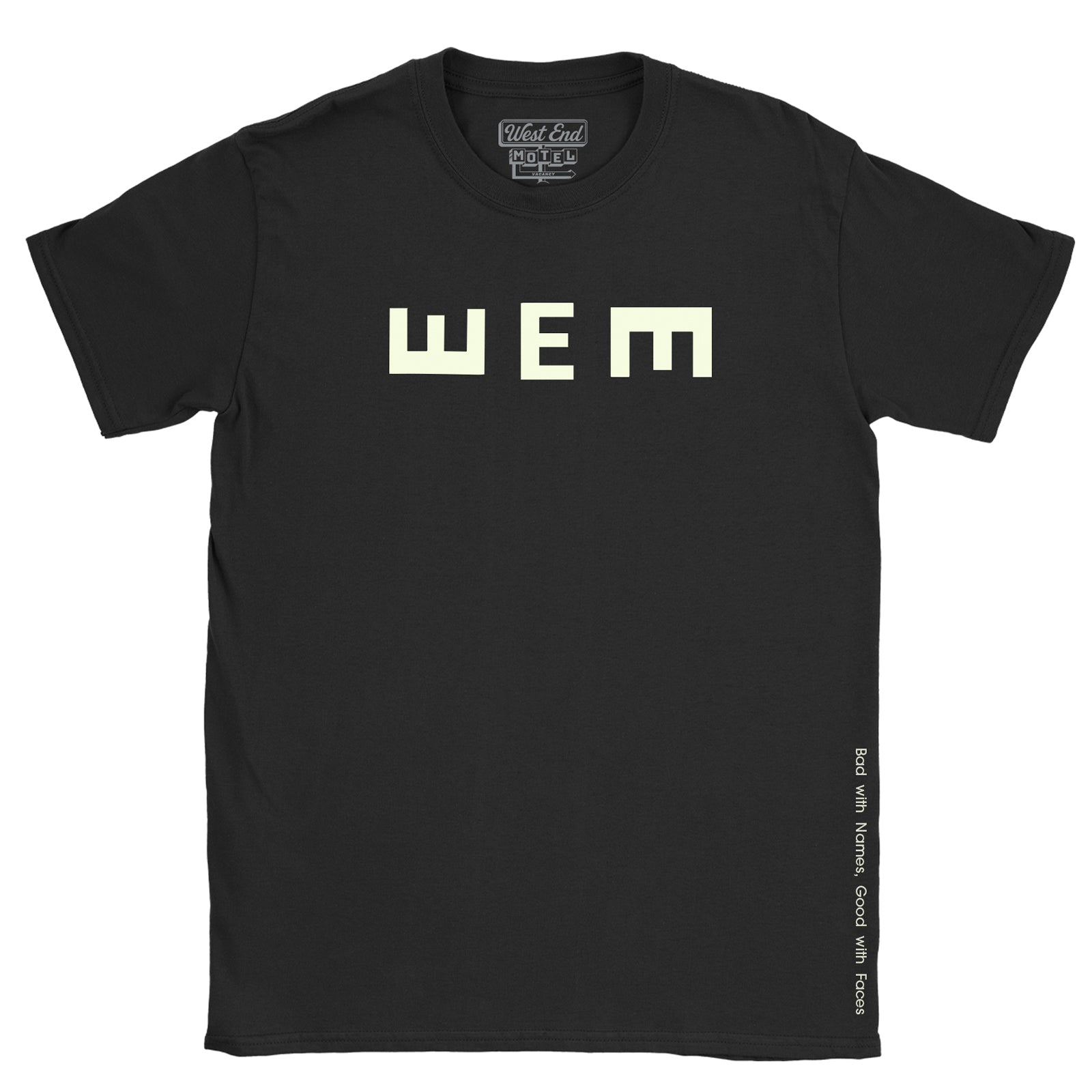 GLOW IN THE DARK West End Motel black tee