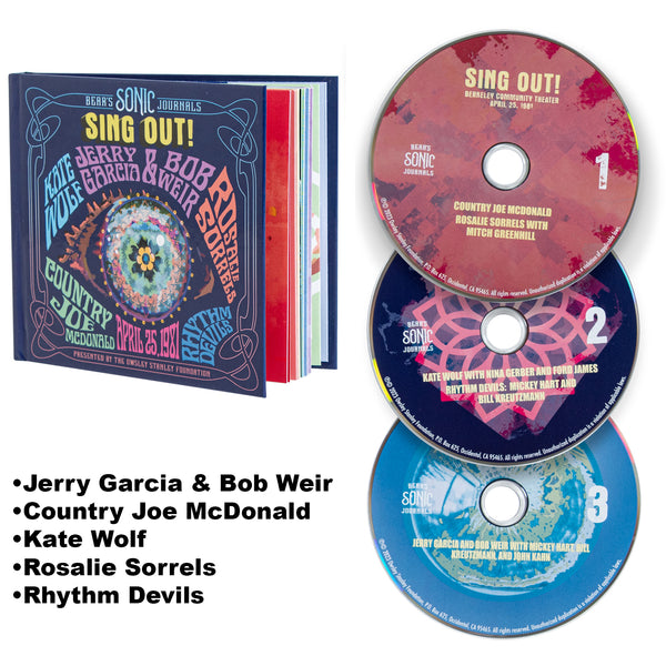 •Jerry Garcia & Bob Weir •Country Joe McDonald •Kate Wolf •Rosalie Sorrels •Rhythm Devils