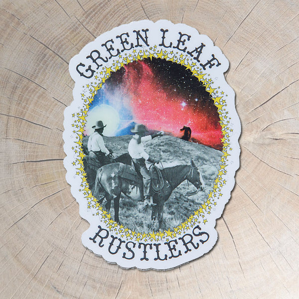 Green Leaf Rustlers Sticker Galactic Cowboys