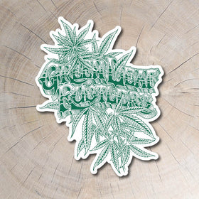 Green Leaf Rustlers Sticker Weed Logo