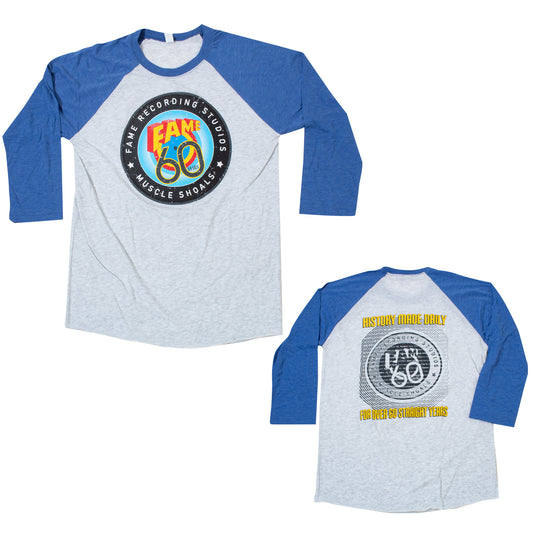 FAME 60th Anniversary Baseball Tee Blue/Grey