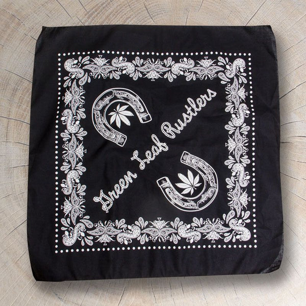 Green Leaf Rustlers Bandana- Black