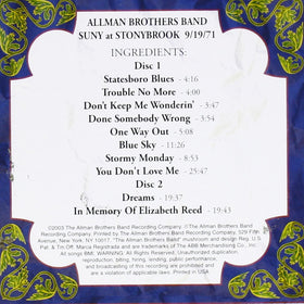 The Allman Brothers Band – S.U.N.Y. At Stonybrook, NY 9/19/71