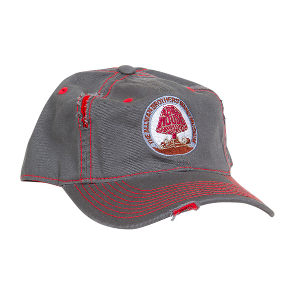 The Big House Hat Distressed Gray with Red Stitching (Mushroom)