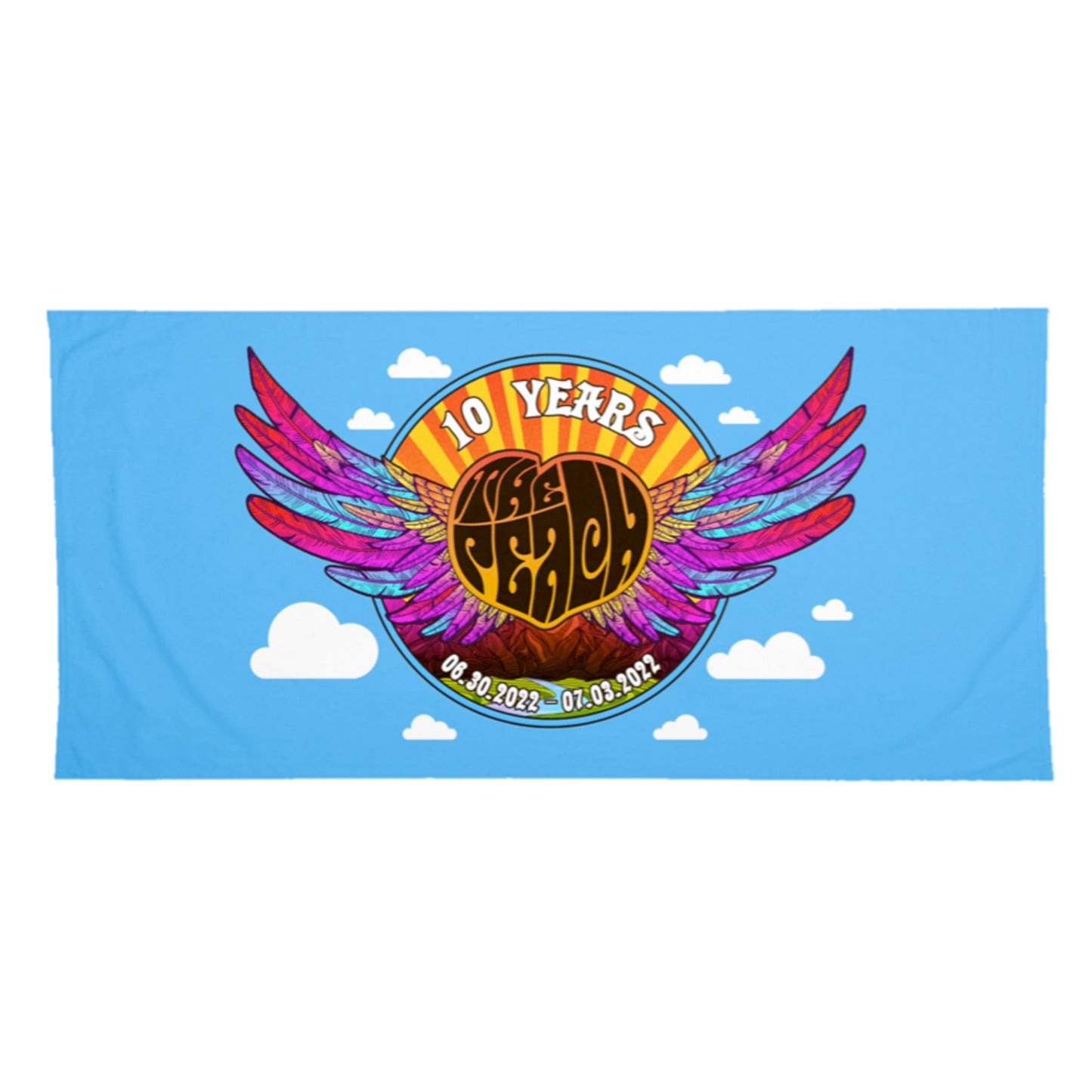 BLUE BEACH TOWEL THE PEACH 10 YEARS