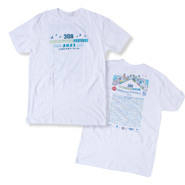 30ASWF White Line up Short Sleeve Tee